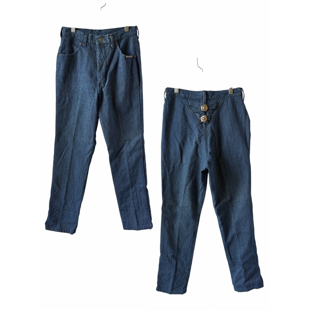 Roughrider Vintage Western Stripe Denim Jeans High Rise Rodeo Pants 27